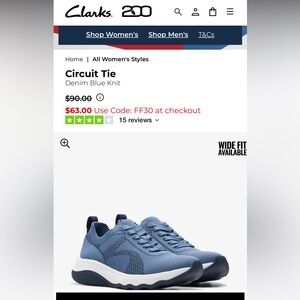 Clarks circuit tie sneakers